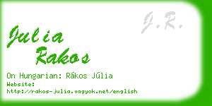julia rakos business card